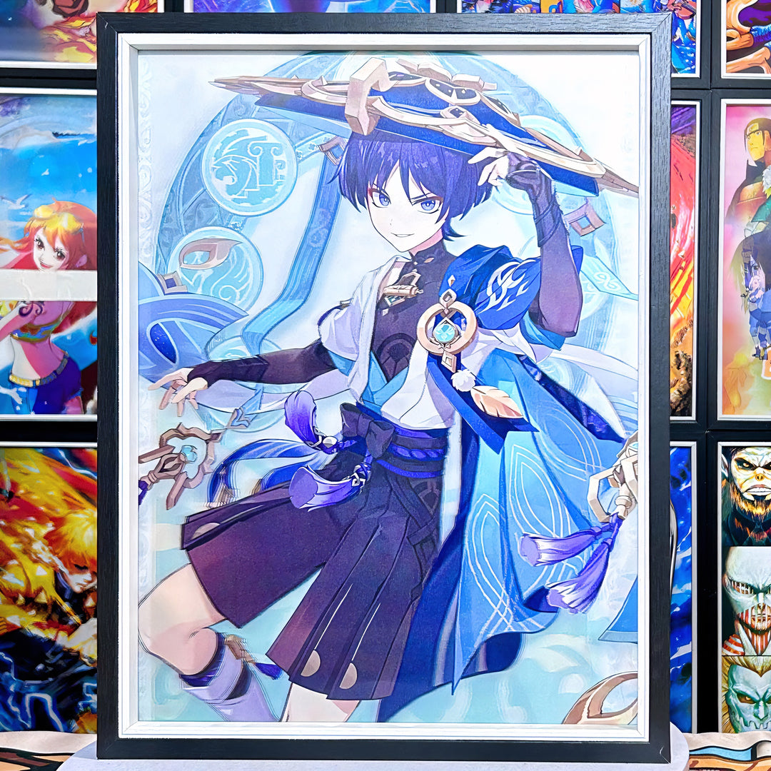 Three-dimensional gradient painting, cartoon comic frame